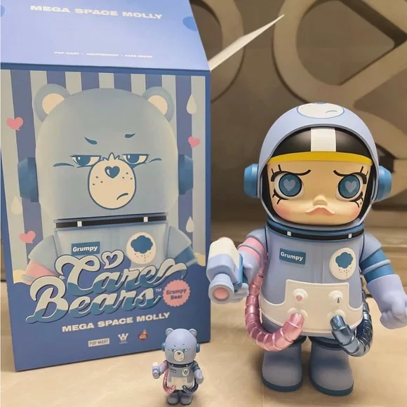 POPMART SPACE MOLLY４００％&１００％ Grumpy Bear Perfect Popmart Mega Space Molly Grumpy Bear 400% Action